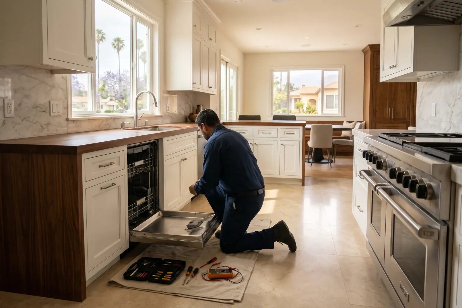 Dishwasher Repair in a luxury home kitchen